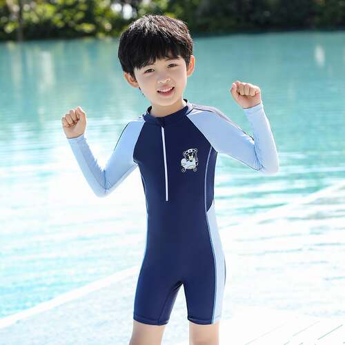 宝宝游泳服儿童泳衣男童2026新款小童中大童连体游泳衣防晒0802g