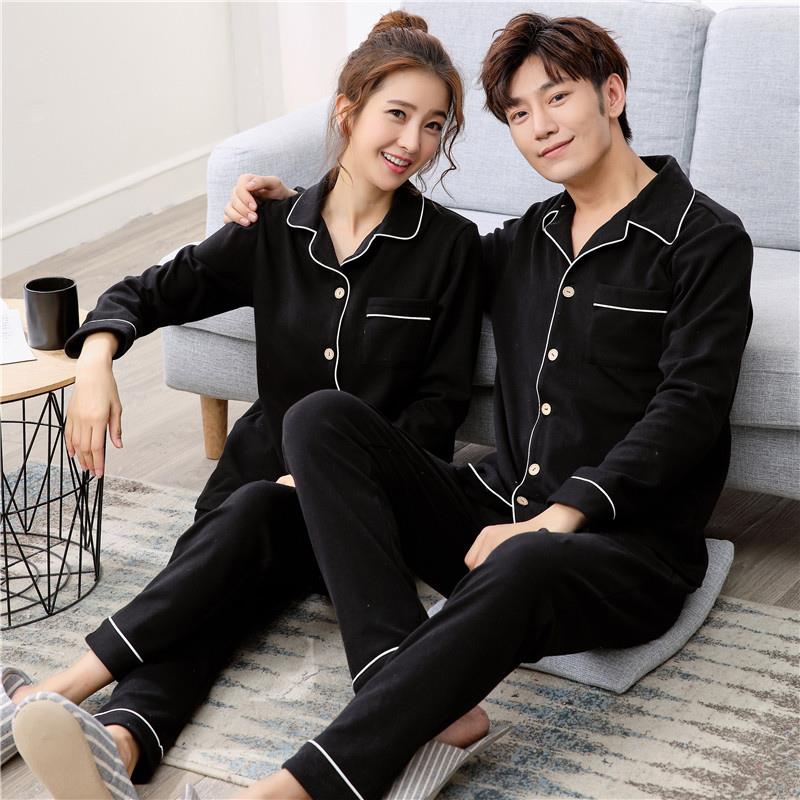 胖睡衣秋季情侣薄款长袖加肥加大码家居服男秋冬1108k