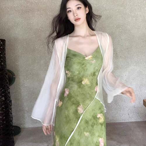 新款超仙雪纺防晒开衫女夏配裙子外搭披肩薄外套透气0413z