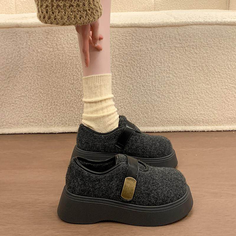 春季厚底毛呢勃肯鞋女2026新款加绒保暖百搭休闲搭扣松糕防0116z,女鞋,勃肯鞋/软木鞋,淘宝优惠券,粉丝福利购,淘宝优惠卷