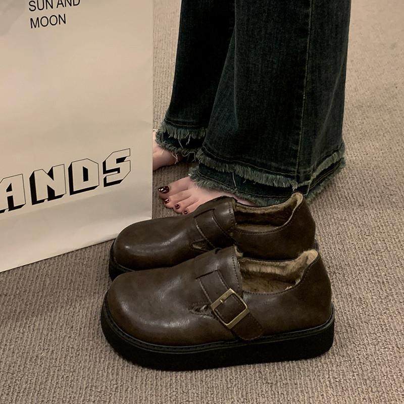 春秋加绒全包勃肯鞋女2026新款一脚蹬厚底乐福鞋保暖英伦风0113z,女鞋,勃肯鞋/软木鞋,淘宝优惠券,粉丝福利购,淘宝优惠卷