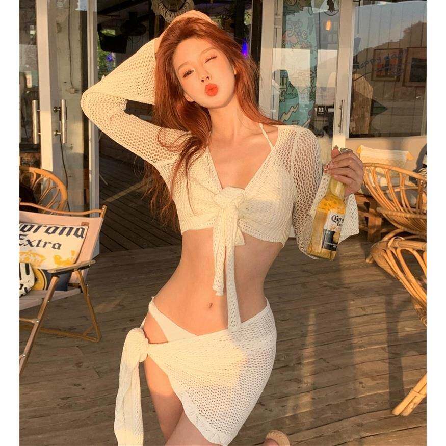 1013k泳衣2026年新款女高级感分体纯欲套装遮肚显瘦小胸聚拢比基