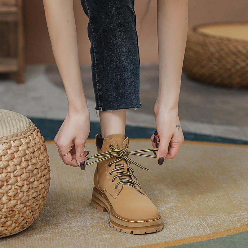 秋冬马丁靴女鞋2025年新款厚底英伦风踢不烂大黄靴工装短靴1109z