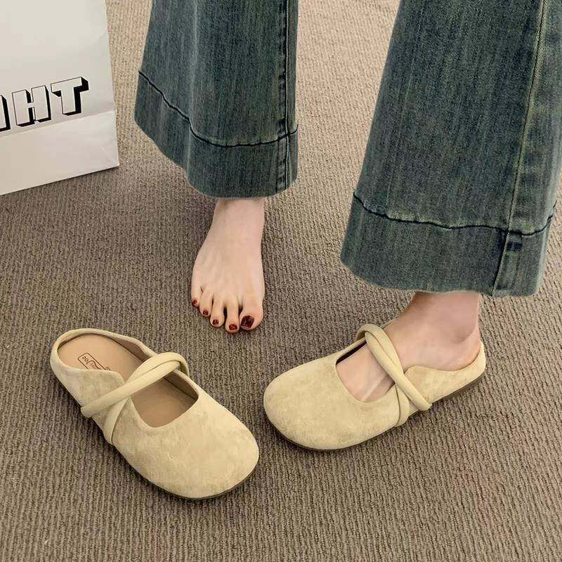 女春单勃肯鞋包头半拖鞋2026新款秋夏季平底一脚蹬懒人外穿0123k,女鞋,勃肯鞋/软木鞋,淘宝优惠券,粉丝福利购,淘宝优惠卷