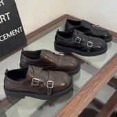 英伦风布洛克鞋 百搭圆头乐福0128r 复古雕花小皮鞋 女2026春季 新款