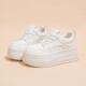 皮质厚底小白鞋 小个子增高百搭运动休0128r 松糕鞋 女2026春季 新款