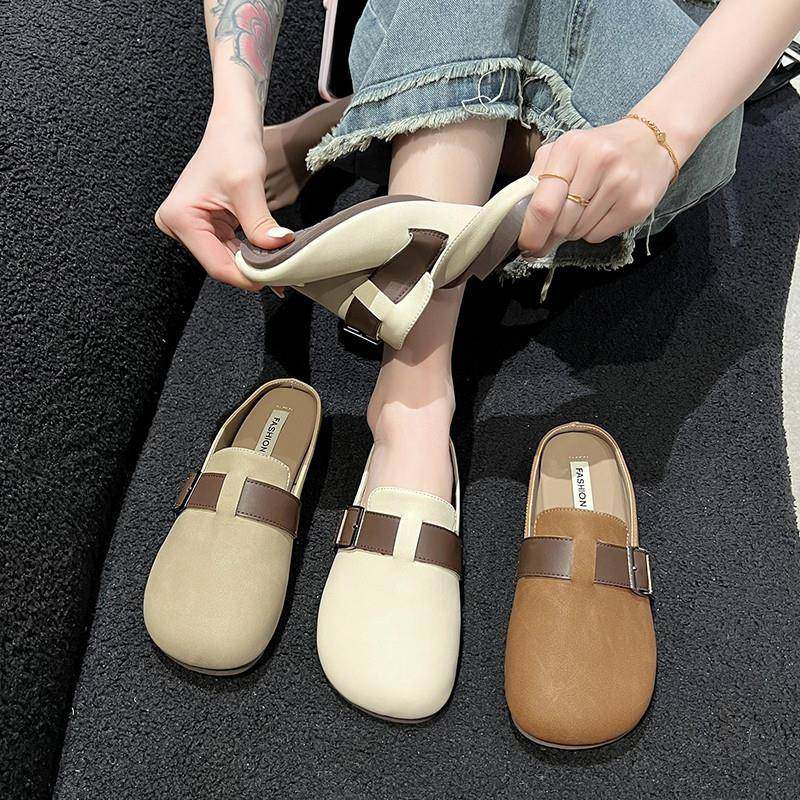 春秋软底勃肯鞋包头半拖鞋女外穿2026新款平底懒人一脚蹬半0125z,女鞋,勃肯鞋/软木鞋,淘宝优惠券,粉丝福利购,淘宝优惠卷