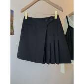 黑色高腰a字一片式 不规则百褶半身短裙女春秋2026新款 小个子0128r