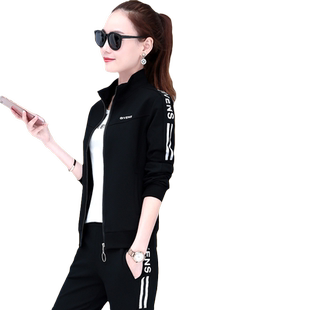 品牌运动套装女士休闲服2026年秋冬新款时尚韩版大码卫衣三件套
