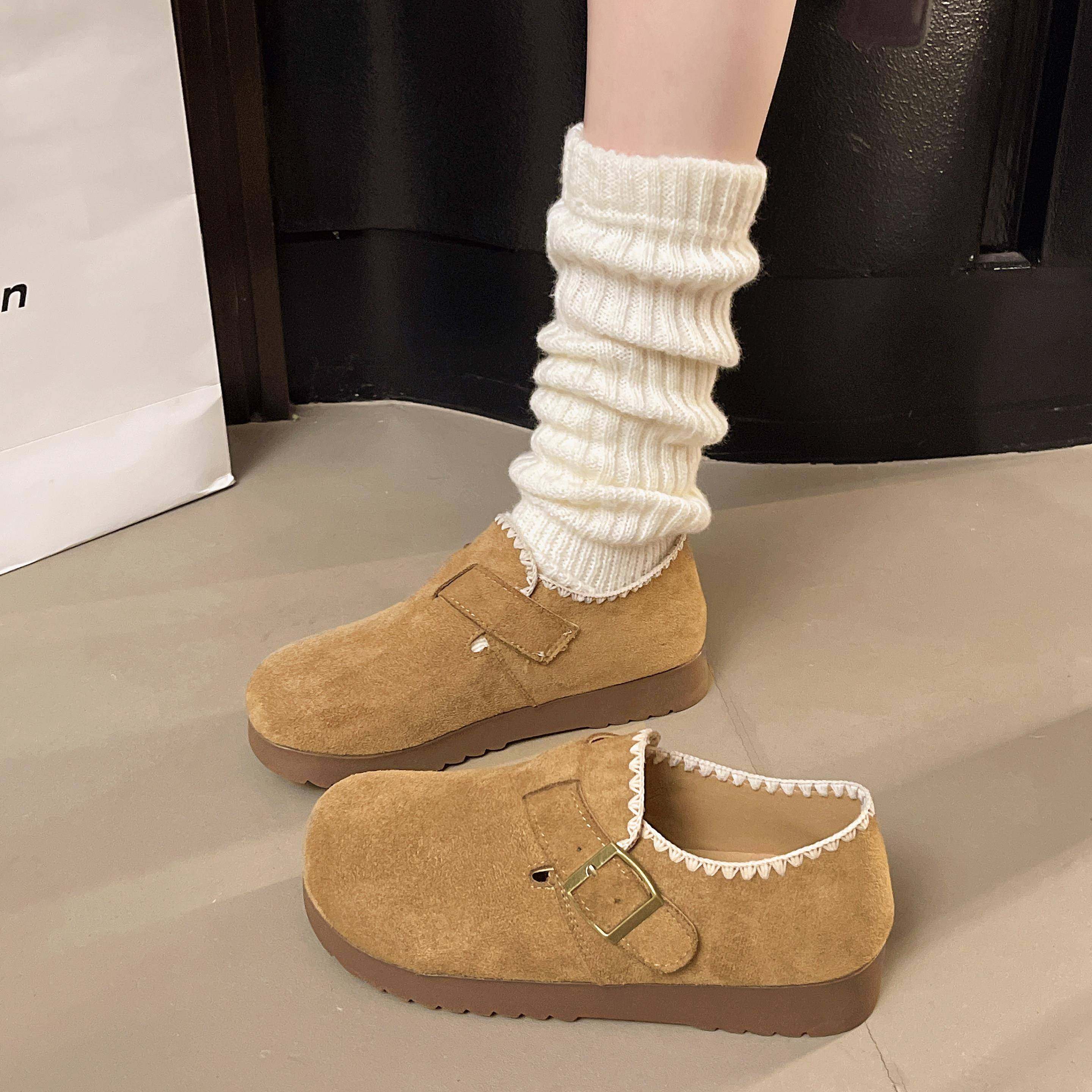 春秋平底全包勃肯鞋女2026年新款花边一脚蹬软底孕妇豆豆鞋0121z,女鞋,勃肯鞋/软木鞋,淘宝优惠券,粉丝福利购,淘宝优惠卷