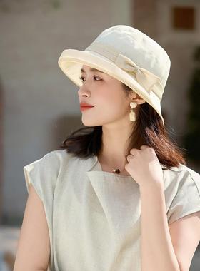 春季2026新款渔夫帽女式日式时尚典雅轻便透气太阳帽气质盆0107z