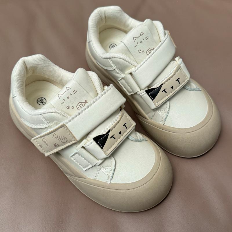 35-43码奶呼呼大头小白鞋女厚底魔术贴百搭板鞋大码女鞋41休1116w