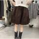 韩国灯芯绒百搭裙子2026早秋款 覆古A字紫色花苞半身裙小个子0206r