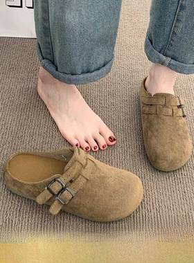女春单勃肯鞋厚底内增高包头半拖鞋外穿2026新款夏季一脚蹬0123k