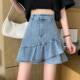 加码 胖女孩牛仔短裙女性2026春夏新高腰修身 包臀不对0206r