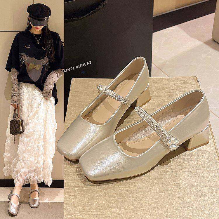 单鞋女2026年春夏季新款方头一字带女鞋子玛丽珍小皮鞋0126w,女鞋,浅口单鞋,淘宝优惠券,粉丝福利购,淘宝优惠卷