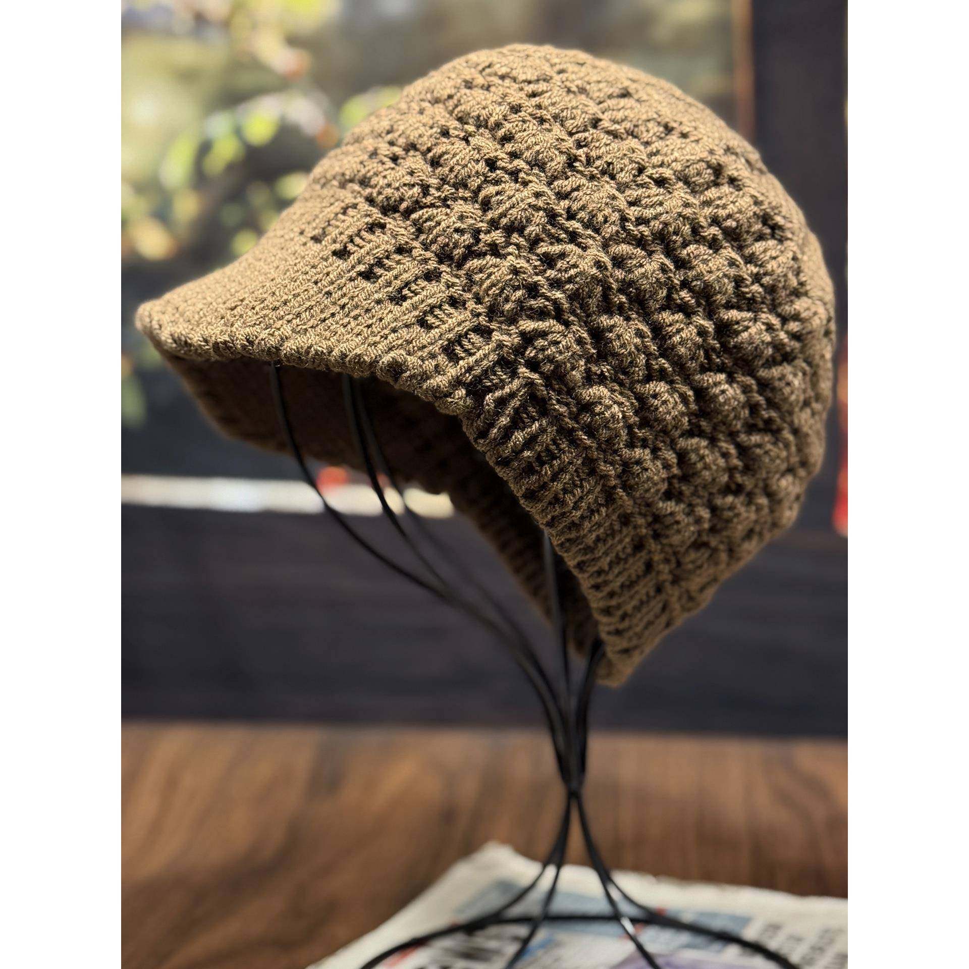 帽子女秋冬季保暖毛线帽显脸小时尚鸭舌帽2025新款洋气防寒1121r