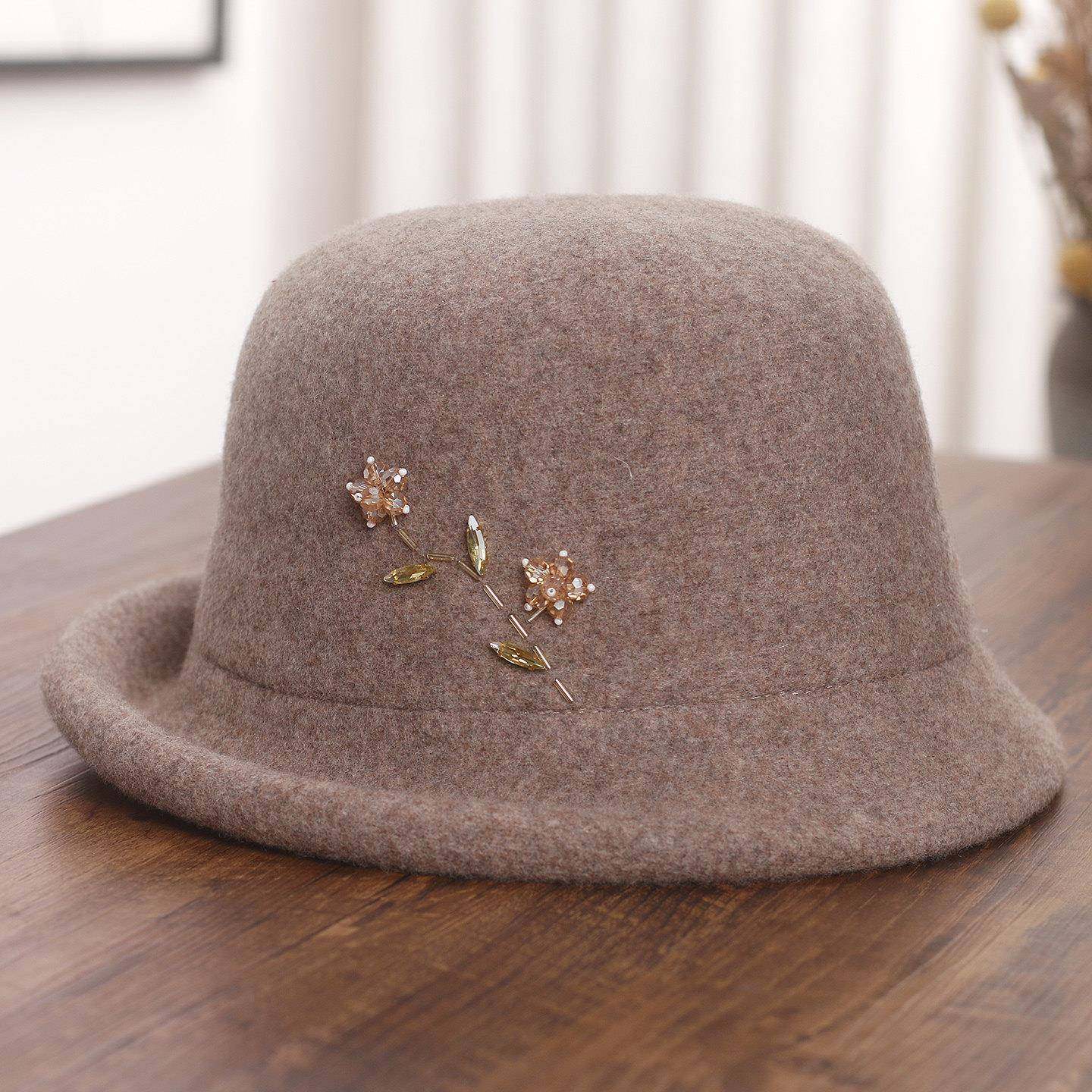 优雅礼帽女春秋新款时尚百搭毛呢渔夫帽防风保暖盆帽0118w,服饰配件/皮带/帽子/围巾,帽子,淘宝优惠券,粉丝福利购,淘宝优惠卷