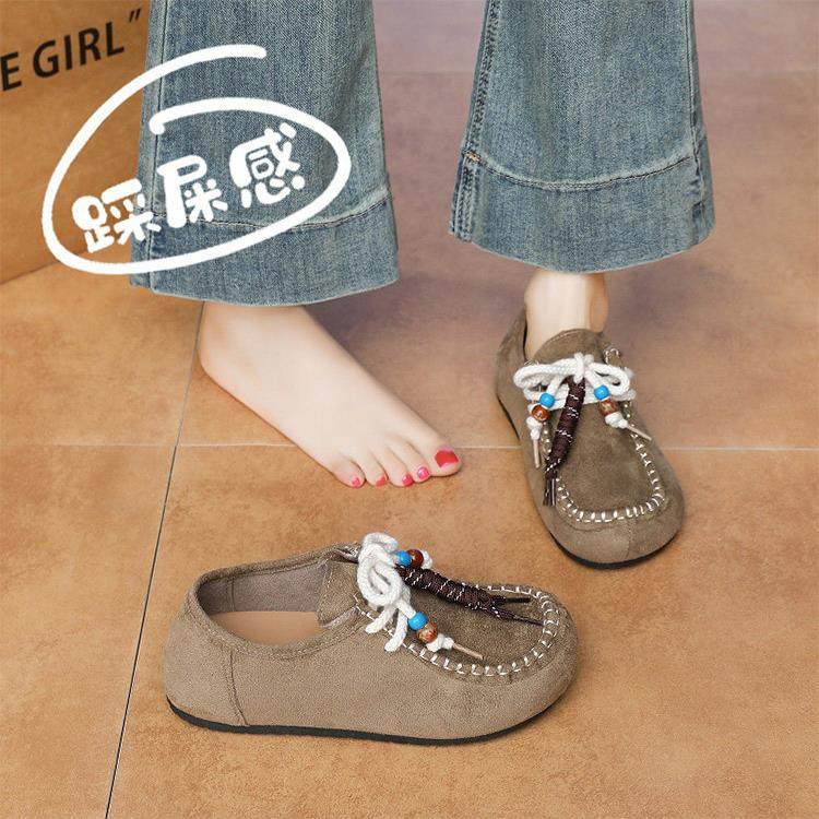 春秋勃肯鞋女2026新款一脚蹬懒人鞋平底单鞋软底豆豆鞋乐福0121z,女鞋,勃肯鞋/软木鞋,淘宝优惠券,粉丝福利购,淘宝优惠卷