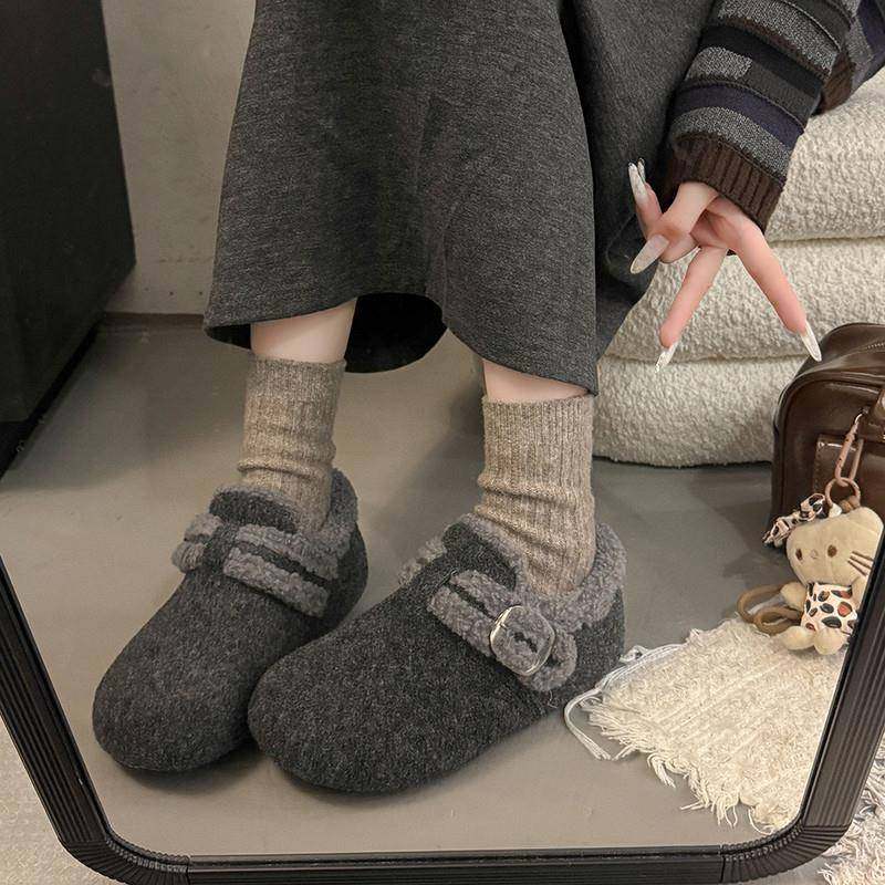 春季内增高厚底勃肯鞋女2026新款灰色加绒玛丽珍毛毛呢子保0116z,女鞋,勃肯鞋/软木鞋,淘宝优惠券,粉丝福利购,淘宝优惠卷