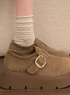 女春单勃肯鞋厚底全包2026季新款百搭一脚蹬小个子增ola福鞋0123k