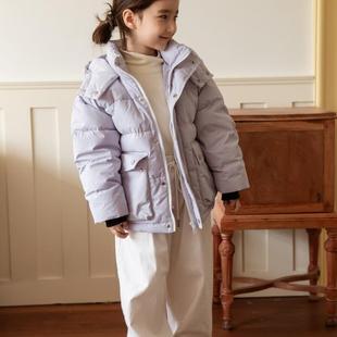 2025女中大童暗压花纹爆款羽绒服外套90白鸭绒冬季潮童保暖款外套