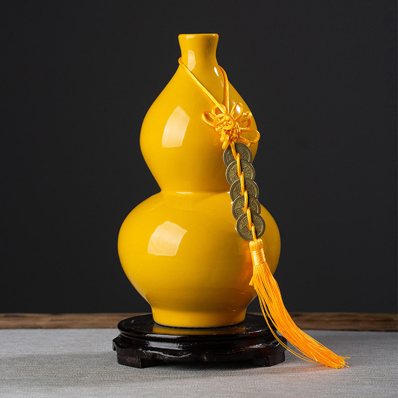 大葫芦摆件陶土开口招财五帝钱挂件景德镇陶瓷安宅客厅玄关电视柜,家居饰品,装饰摆件,淘宝优惠券,粉丝福利购,淘宝优惠卷