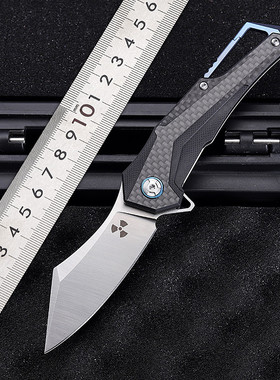 D2钢刀碳纤维折叠刀高硬度刀具防身冷兵器刀EDC锋利随身便携小刀