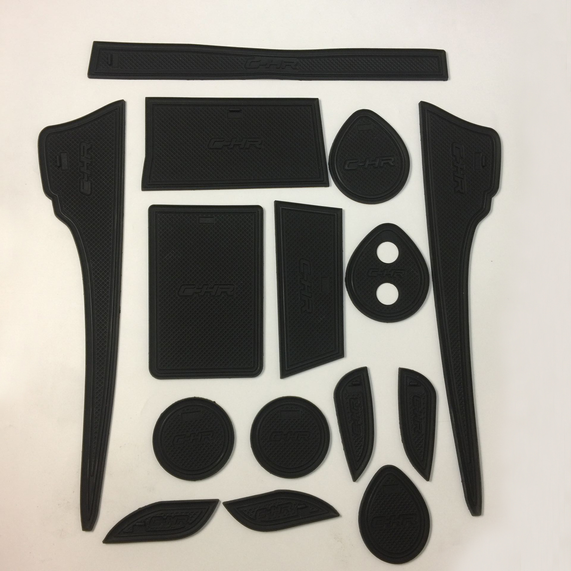 适用于 17款C-HR门槽垫碳黑色款CHR水杯垫 储物垫 汽车防滑垫专车