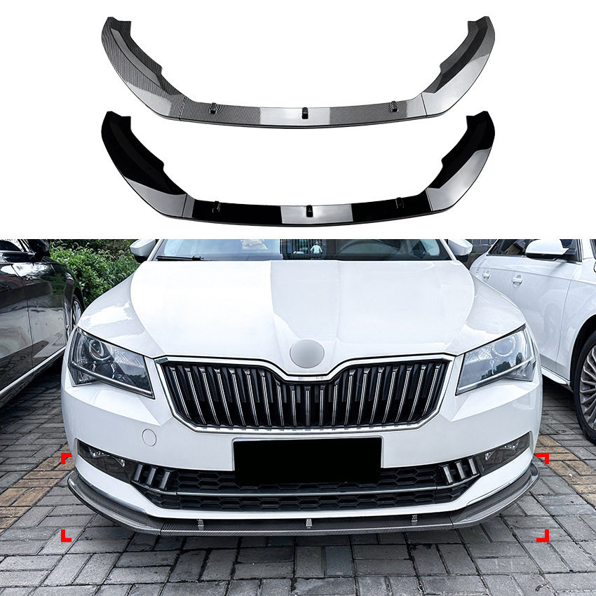 适用斯柯达速派 Superb B8 2016-2018 前杠前唇前铲外饰改装专车