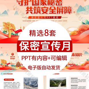 全国保密宣传教育月ppt模板国家安全保密安全知识培训学习ppt课件