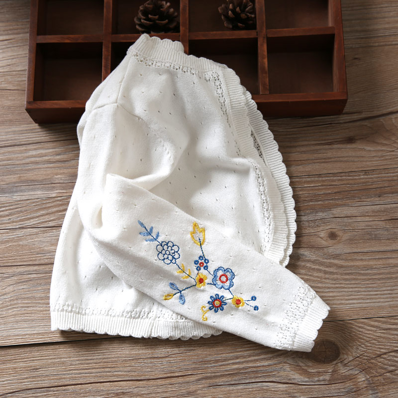 Girls shawl Long sleeved coat summer Versatile pure cotton baby Air conditioning service baby Hollow Cardigan Thin sectionin the Children/Baby/Family fitted , Cloak/Cloak  category - from Buy2taobao.com to provide professional Taobao agent buy service