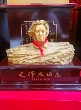 主席全铜像橘子洲头伟人毛爷爷青年黄铜雕塑摆件客厅铜摆设c9