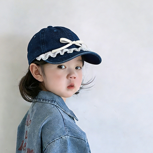 2026韩版女宝宝鸭舌帽子春秋季儿童出游遮阳帽男孩软檐牛仔棒球帽