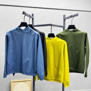 速干透气 打底衫 外贸男装 舒适弹力连帽运动休闲长袖 秋季 轻量化