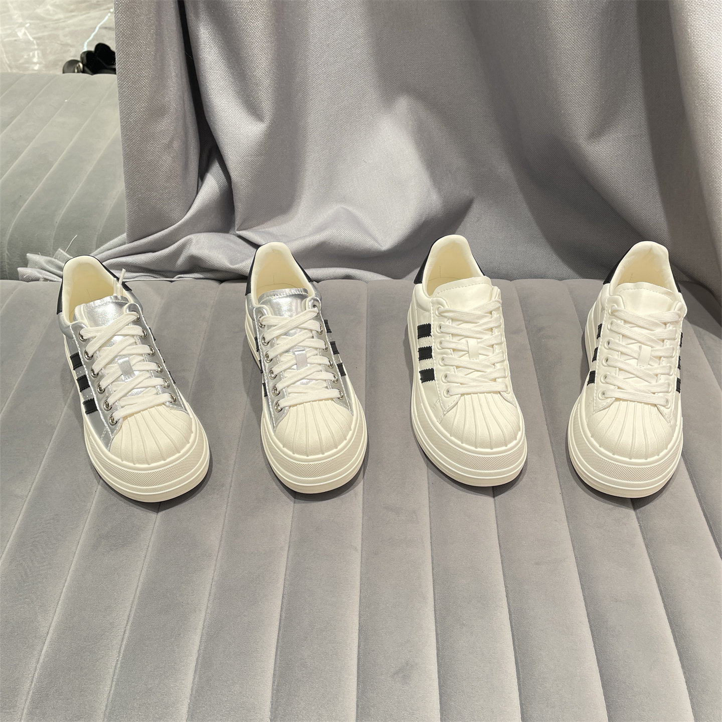 欧洲站2026春款真皮女鞋百搭时尚圆头厚底舒适增高休闲平底板鞋,女鞋,休闲板鞋,淘宝优惠券,粉丝福利购,淘宝优惠卷