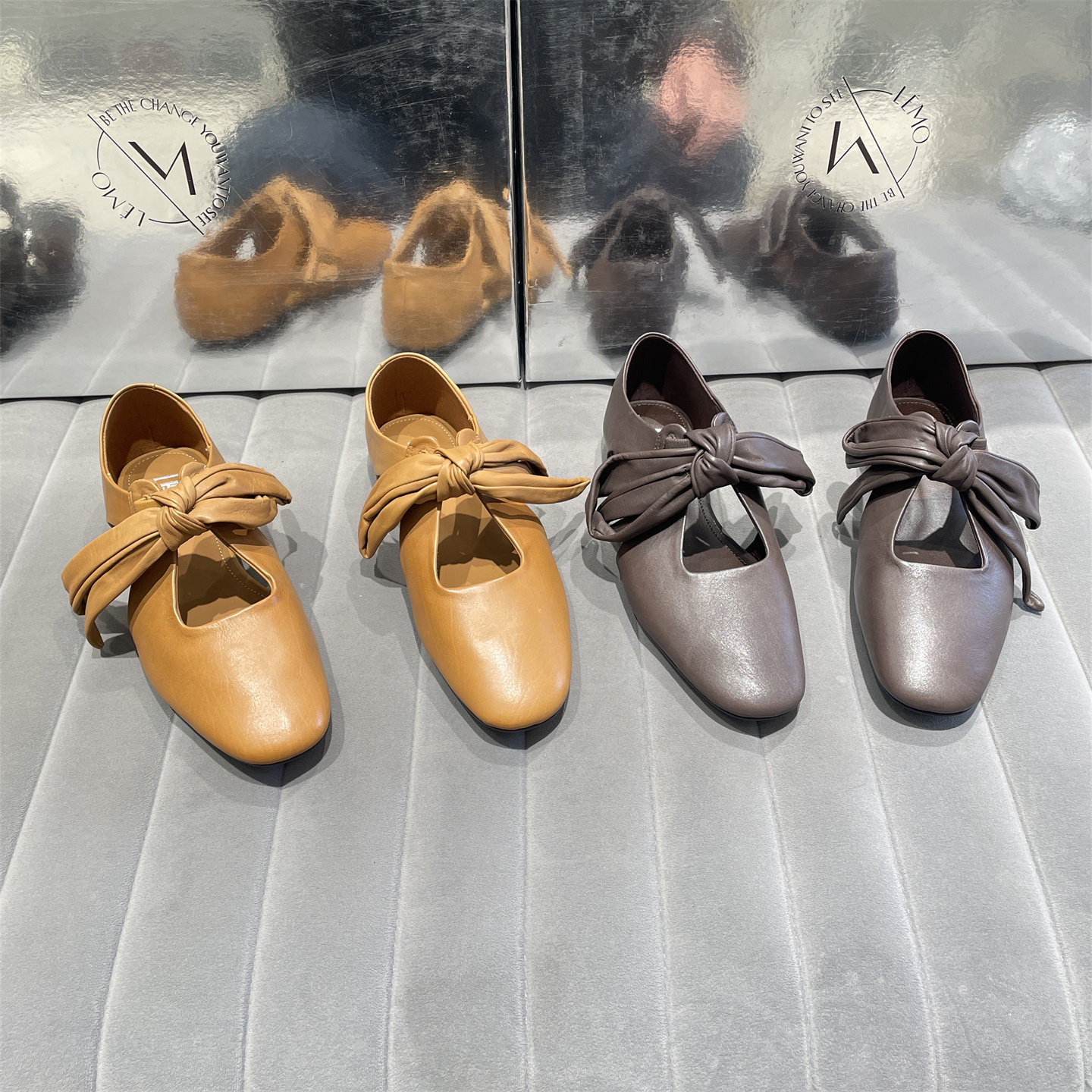 欧洲站2026春款真皮女鞋新品时尚浅口镂空方头蝴蝶结低跟穆勒单鞋,女鞋,穆勒鞋,淘宝优惠券,粉丝福利购,淘宝优惠卷