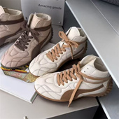 拼色防滑舒适高帮休闲鞋 WM6欧洲站2026春款 百搭时尚 真皮女鞋 新品