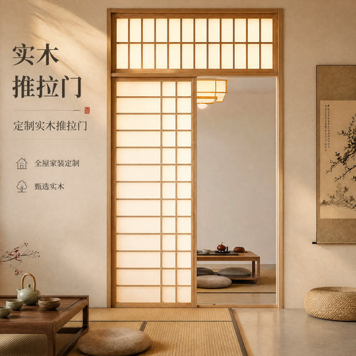 定制实木推拉门全国上门安装