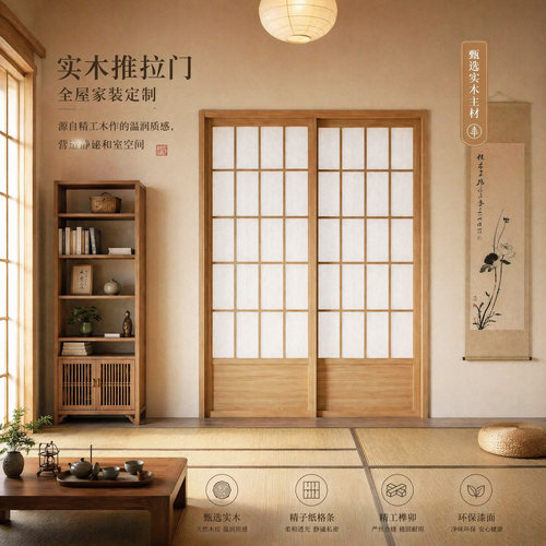 定制实木推拉门全国上门安装