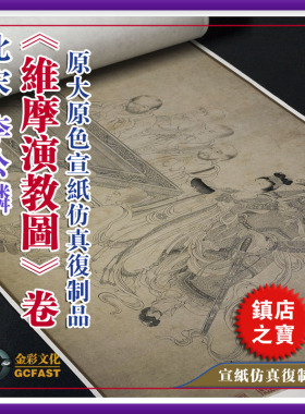 北宋李公麟《维摩演教图》宣纸原大原色收藏级仿真复制品名画包邮
