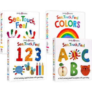 现货See Touch Feel 触觉视觉嗅觉感官认知触摸书First Sensory Book英文原版绘本ABC 123 Colors 启蒙早教0-3岁儿童幼儿英语