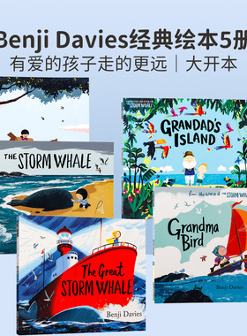 Great Storm Whale暴风雨中的小鲸鱼系列英文原版绘本 Grandad's Island爷爷的天堂岛 Benji Davies本吉戴维斯Bizzy Bear同作者