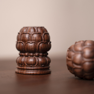 黑胡桃木新中式茶壶盖置高端紫砂壶盖碗盖托木质茶桌茶宠小摆件