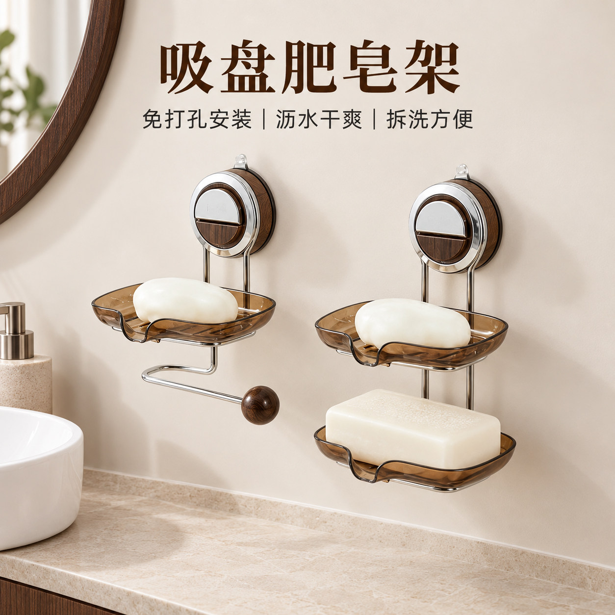 MIGAKUHOME吸盘式香皂沥水架