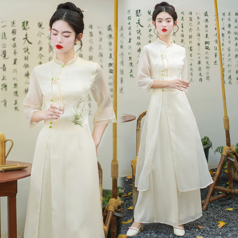 国风新款上市2024年夏季优质精品疯狂促销甩卖巨划算茶服绣花套装