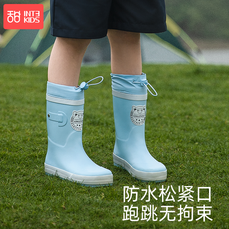 儿童橡胶雨鞋防水松紧口甜甜仔