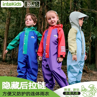 防水全身一体式 儿童雨衣幼儿园专用男孩女孩户外连体雨衣新款 套装