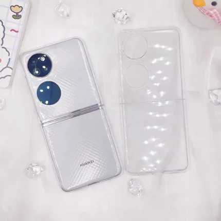 手机壳素材简约p50pockets华为硬壳新款上下适用折叠pc透明puraX