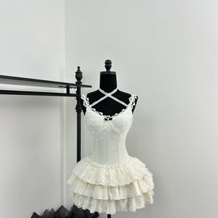低腰蕾丝吊带连衣裙 纯欲芭蕾蛋糕裙短款 Catyears猫年 初恋ballet